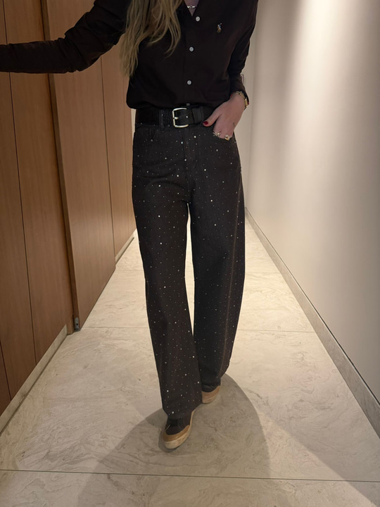 Orijinal Model , Premium Kalite , Full Taş İşlemeli , Acıkahve Jean Pantolon