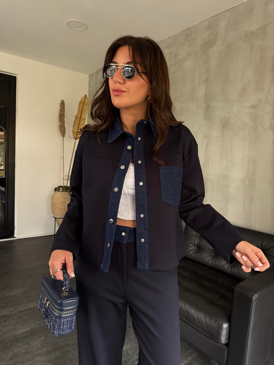 Orijinal Model , Jean Detaylı , Lacivert , Premium Takım