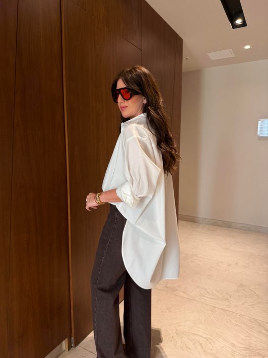 Oversize Beyaz , Poplin Gömlek