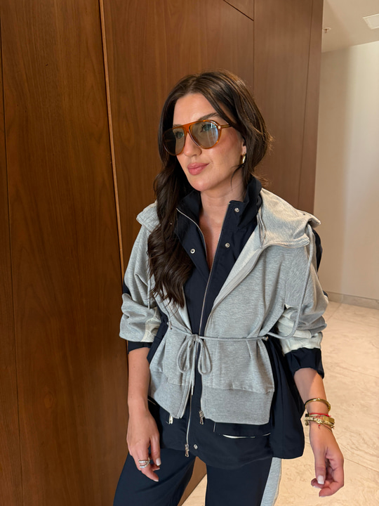 Orijinal Model , Lacivert & Gri , Kapüşonlu , Tasarım Takım