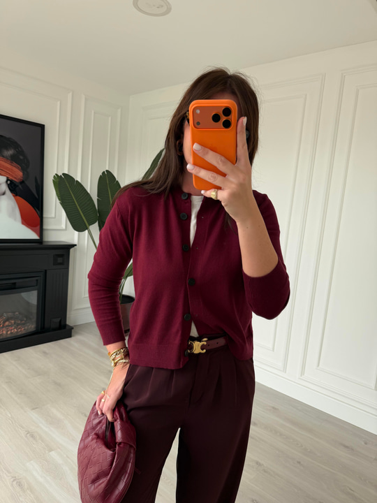 Orijinal Marka , Extra Soft , Bordo Triko Hırka