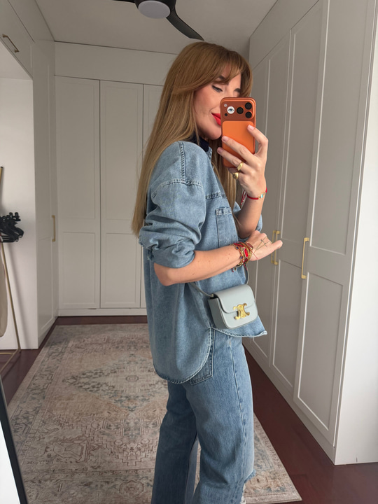 Orijinal Model , Lacivert Dantel İşlemeli , Tensel Jean Gömlek