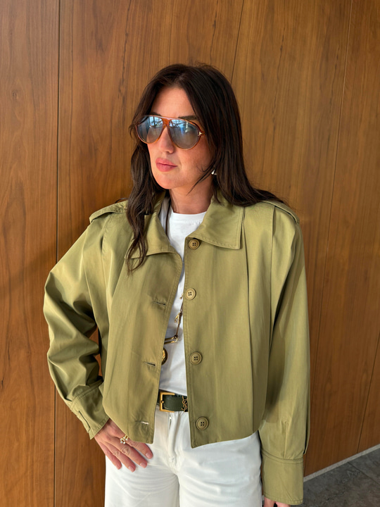 Orijinal Model , Pileli , Vatkalı , Haki , Kısa Trenchcoat