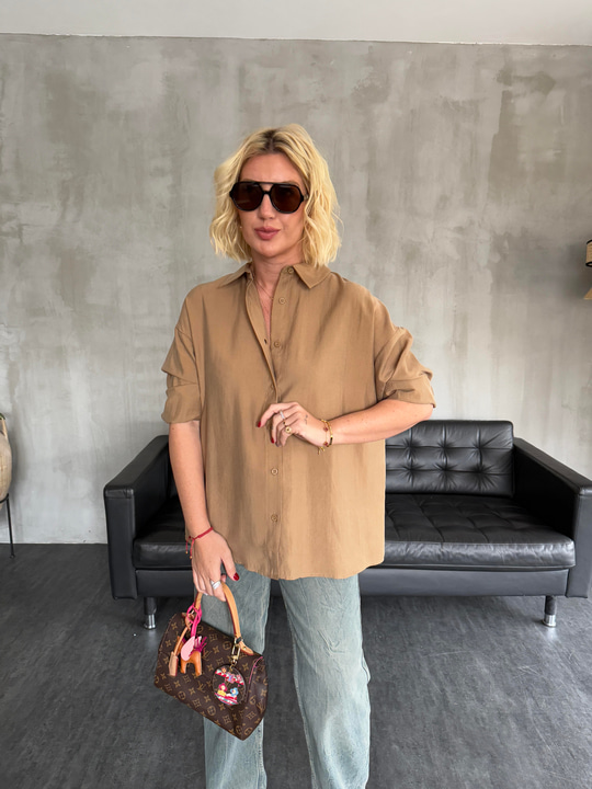 Orijinal Marka , Camel , Tencel Gömlek