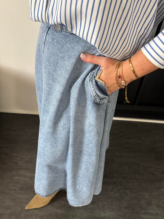 Cebi Metal Aksesuarlı , Premium Jean Etek