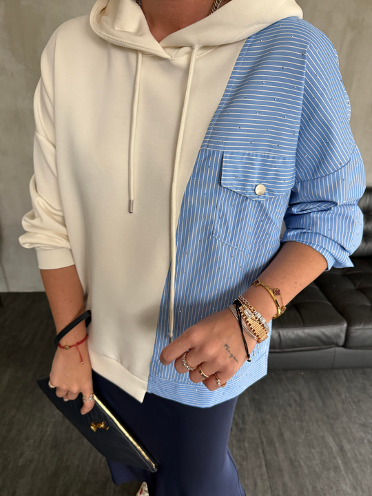 Orijinal Model , Taşlı Poplin & Modal , Tasarım Sweat