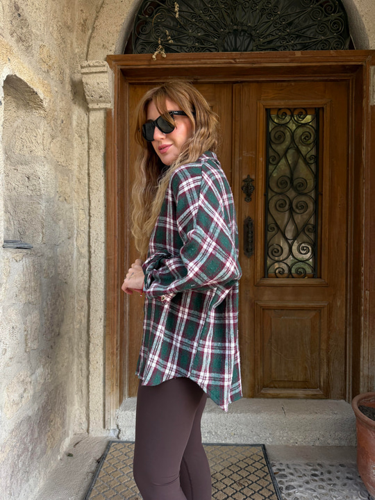 Orijinal Model , Yeşil & Bordo Ekoseli , Oduncu Gömlek