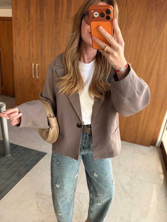 Orijinal Model , Tek Düğmeli , Premium Vizon Blazer Ceket