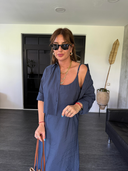 Lacivert , Tencel , Gömlek & Elbise , Modal Takım