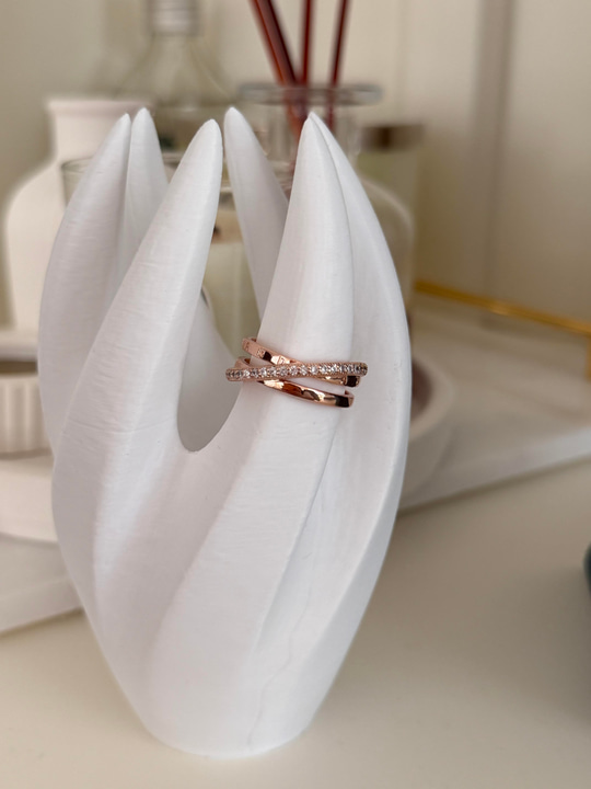 Zirkon Taşlı , Üç Sıra Çapraz , Rose Yüzük