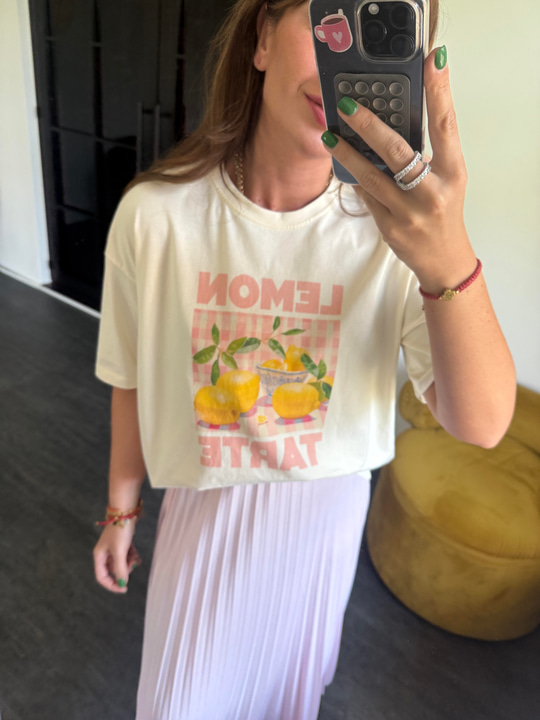 Lemon Yazılı , Bej T-shirt