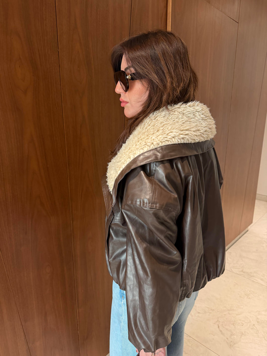 Orijinal Model , Yakası Kürklü , Acı Kahve Bomber , Deri Mont