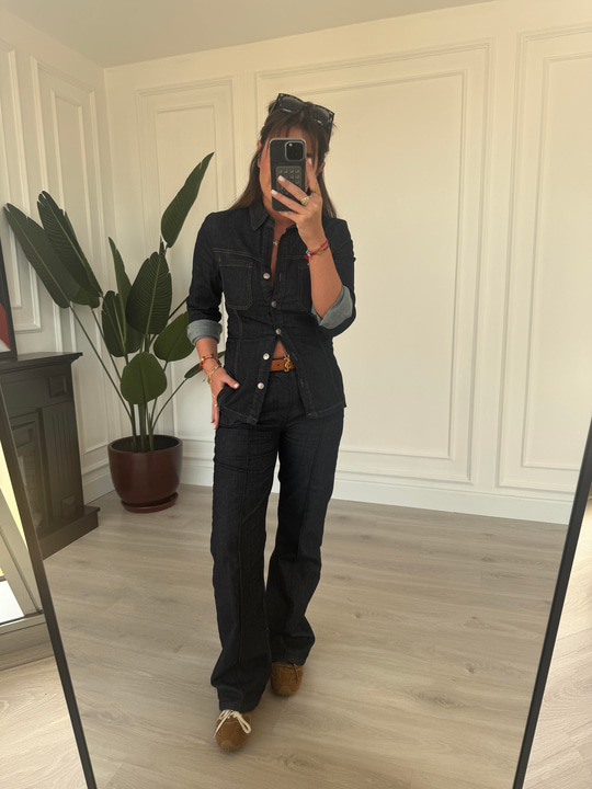 Orijinal Model Full Likralı Lacivert Jean Takım