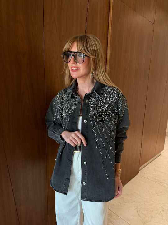 Zirkon Taşlı , Antrasit , Jean Gömlek