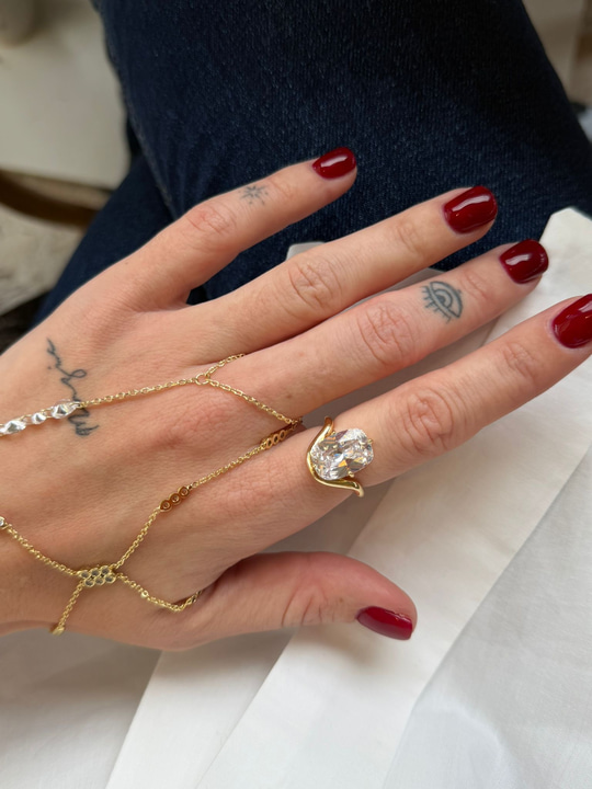 Hailey 4 Model , Damla Taş , Gold Yüzük
