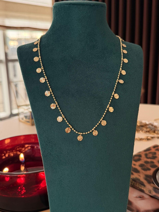 Orijinal Model , 14K Kaplama , Pul Sallantılı Kolye