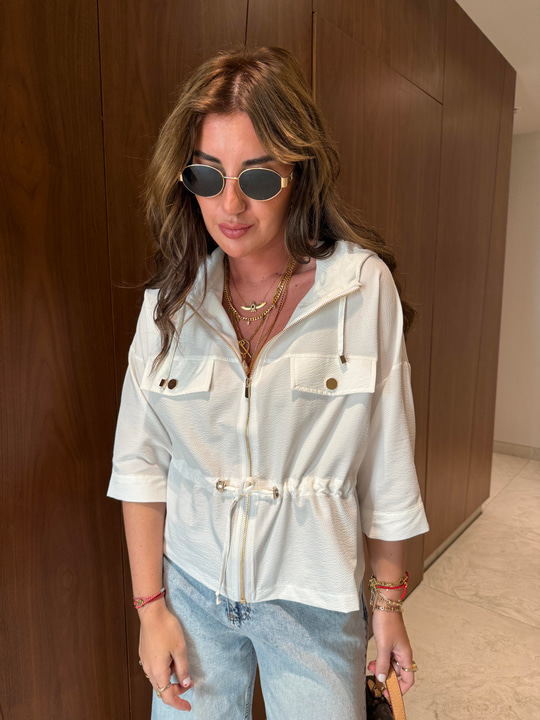 Orijinal Model , Gold Detaylı , Beyaz Premium Ceket