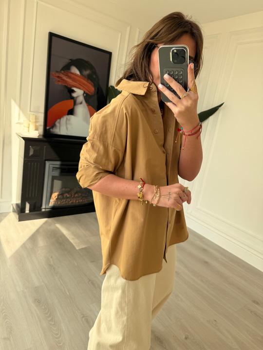 %100 Koton , Camel Premium Gömlek