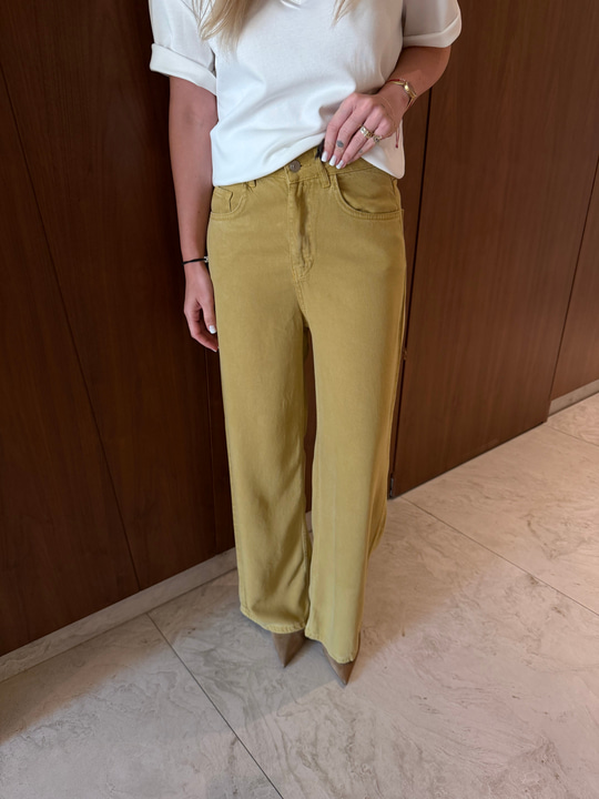 Olive , Yumuşacık Tencel Jean Pantolon