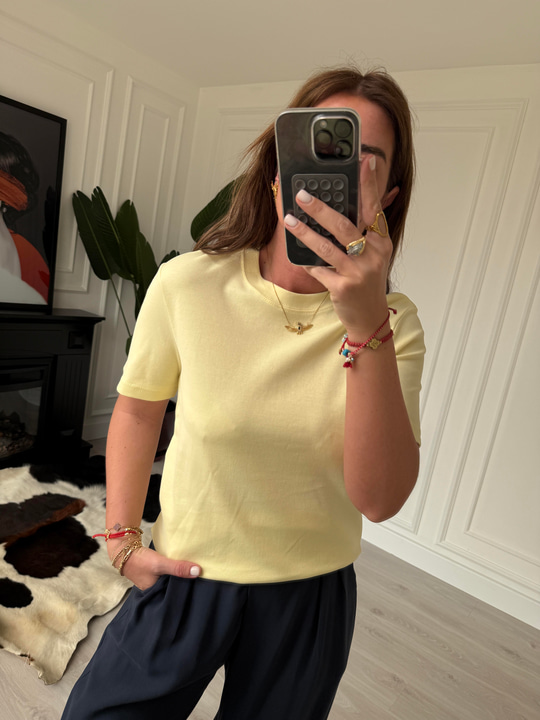 Orijinal Marka %100 Cotton Limon Sarısı   T-Shirt