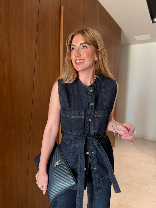 Kuşaklı Jean Yelek