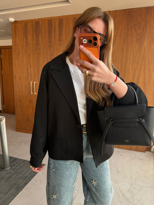 Orijinal Model , Tek Düğmeli , Premium Siyah Blazer Ceket