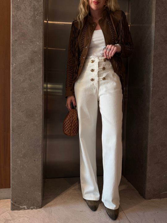 Orijinal Model , Gold Düğmeli , Ekru Napolyon Jean
