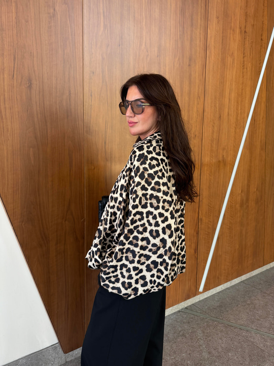 Orijinal Model , Premium , Saten , Leopar Bomber Ceket