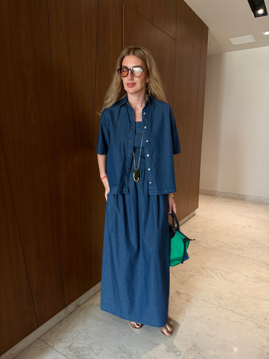 Gömlek & Askılı Elbise , Tencel Jean Takım