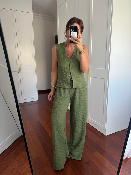 Ekstra Rahat , Yeşil , Premium Yelek & Pantolon Takım