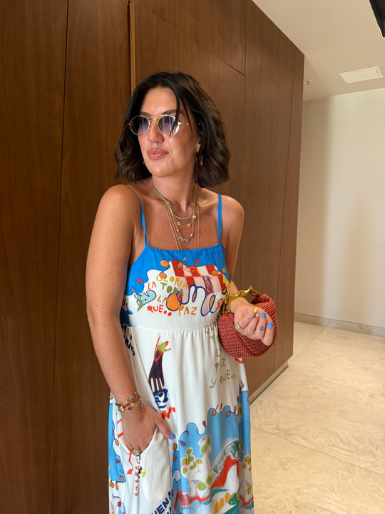 Bebe Mavisi Desenli , Arkası Lastikli , Tasarım Elbise
