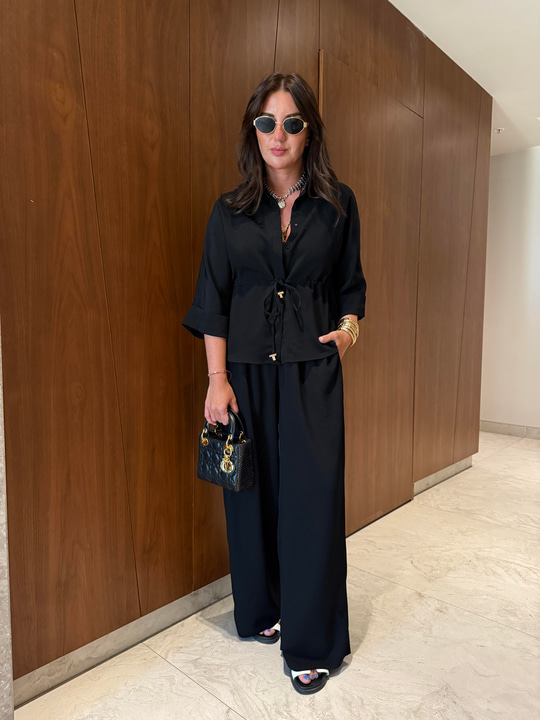 Siyah , Beli Lastikli , Tiril , Palazzo Pantolon