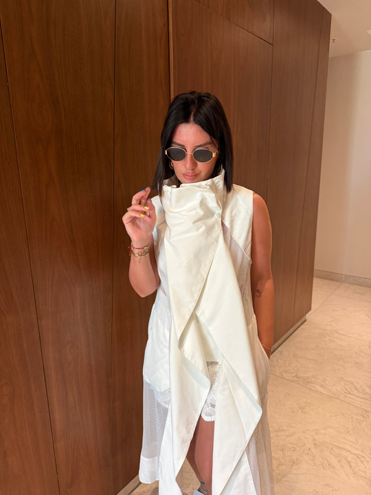 File Detaylı , Premium Tasarım , Beyaz Yelek