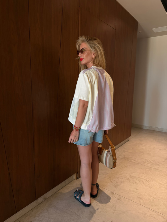 Orijinal Model, Poplin Garnilli Ekru Tasarım Bluz