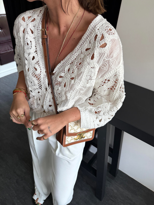 Dantel Detaylı , Beyaz , Premium Kimono