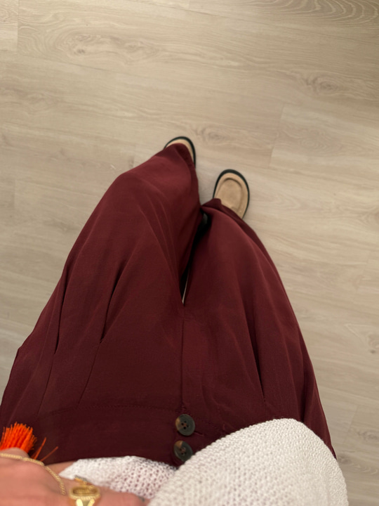 Premium , Arka Beli Lastikli , Bordo Tencel Palazzo