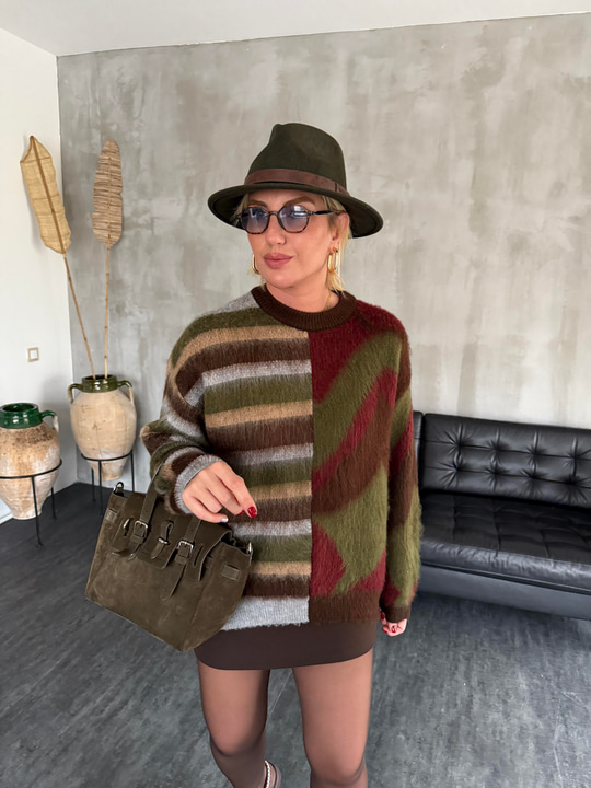 Orijinal Model , Renkli Triko Kazak