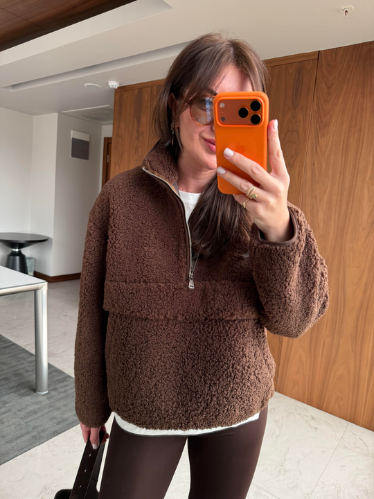 Orijinal Model, Acıkahve Teddy Sweat Mont