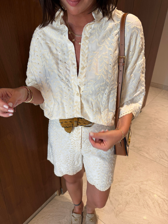Orijinal Model , Fisto Nakış İşlemeli , Şort & Gömlek Takım