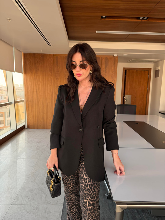 Leopar Desenli , Likralı , Premium İspanyol Jean