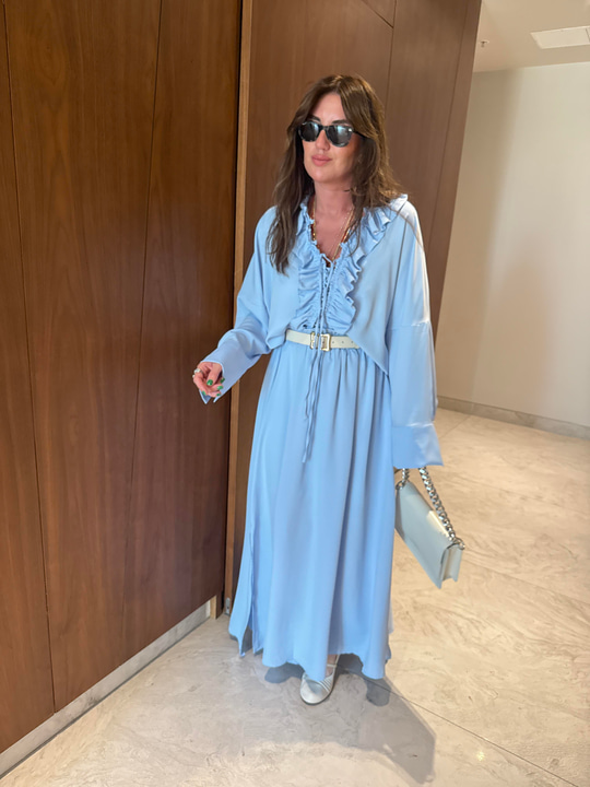 Orijinal Model , Önden Bağlamalı , Premium , Bebe Mavisi , Etek Takım