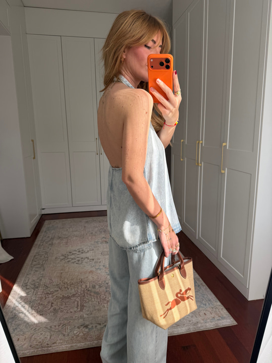 Orijinal Model , V Yaka , Premium , Buz Mavisi Tencel Jean Takım