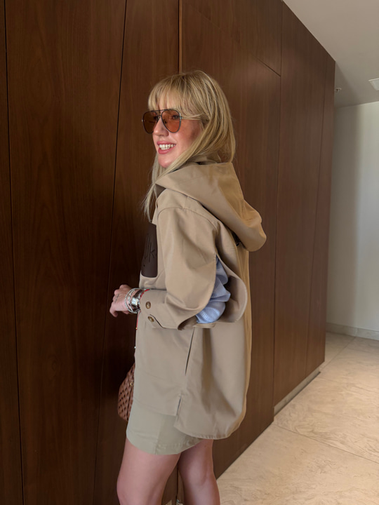 Camel Orijinal Model, Deri Cep Detaylı, Trençkot