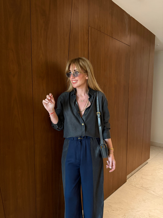 Premium Tencel Jean Mix Gri Gömlek & Pantolon Takım