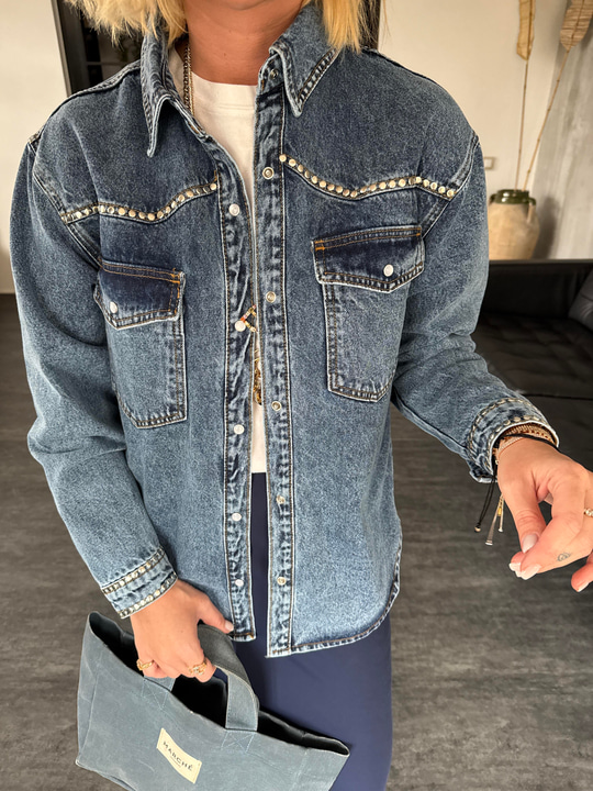 Orijinal Model , Zımba Detaylı , Premium Jean Gömlek