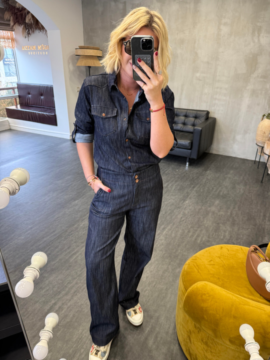 Arkası Lastikli , Likralı , Koyu Lacivert , Palazzo Jean