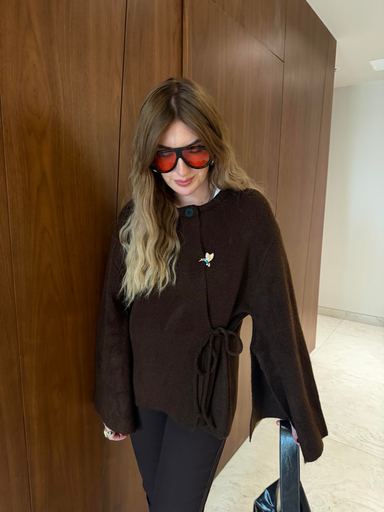Orijinal Model , Acıkahve , Yarasa Kol , Premium Triko Ceket
