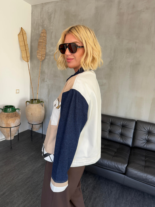 Orijinal Model , Taşlı Kuş İşlemeli , Tasarım Jean Ceket