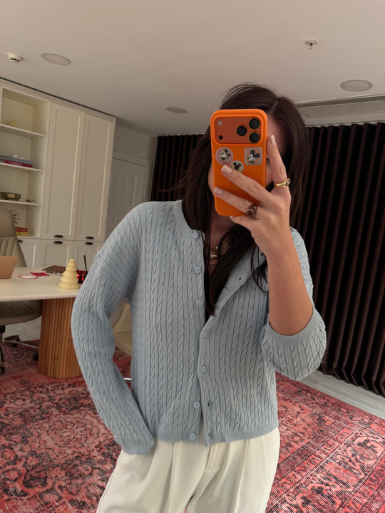 Saç Örgülü Bebe Mavisi Tiril Triko