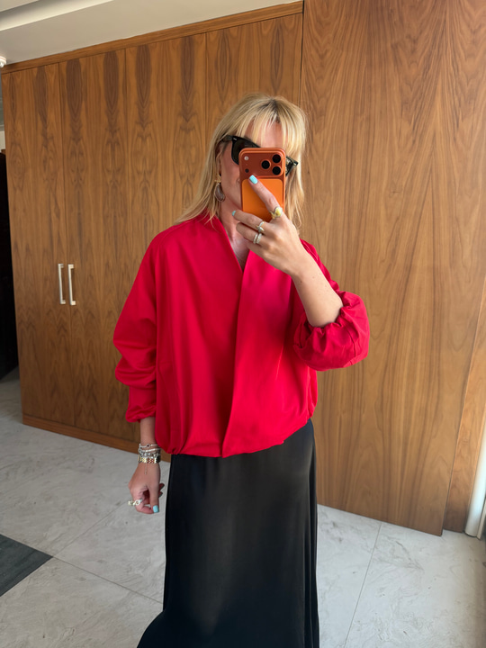 Orijinal Model Kruvaze Premium Kırmızı Trenç